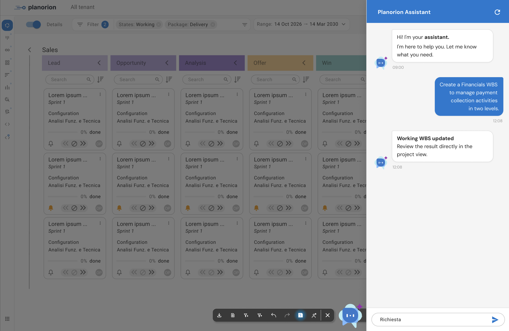 Planorion Financials WBS updated through the AI working copy